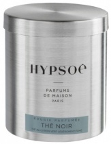 Wooden scented candle, refill in a metal tin - Thé noir
